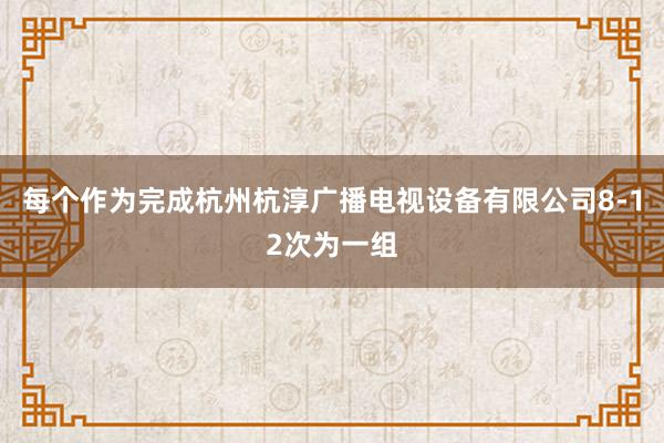 每个作为完成杭州杭淳广播电视设备有限公司8-12次为一组